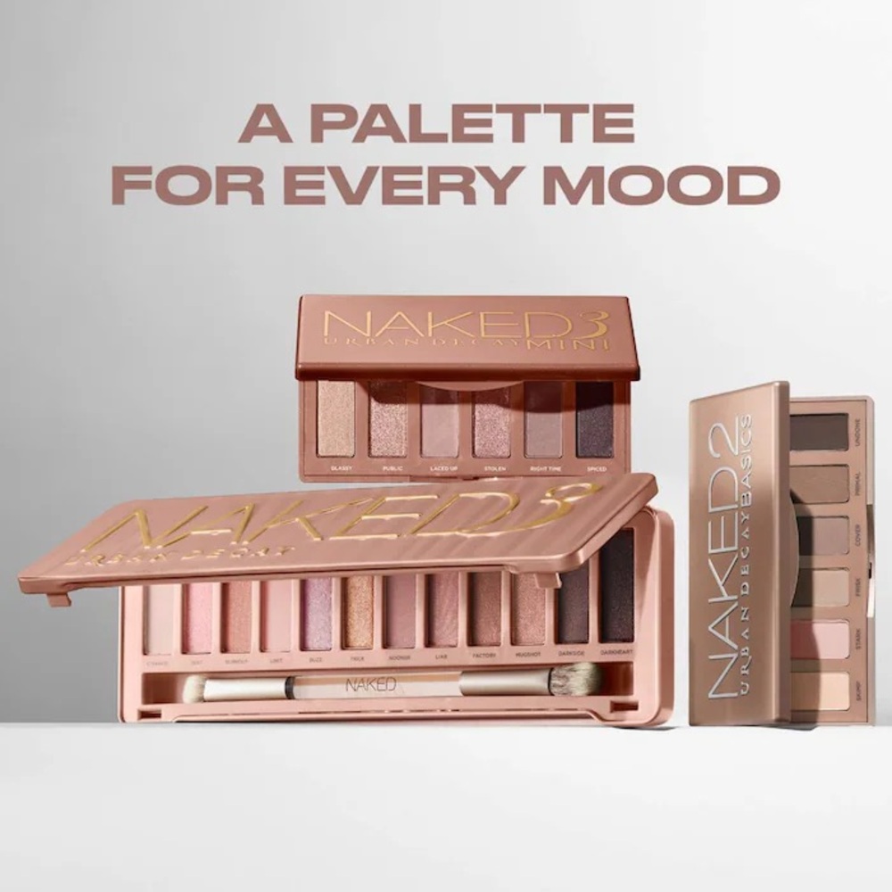 NIB Naked3 Cosmetics Mini Soft Pink Creamy Neutral & Metallic Eyeshadow Palette